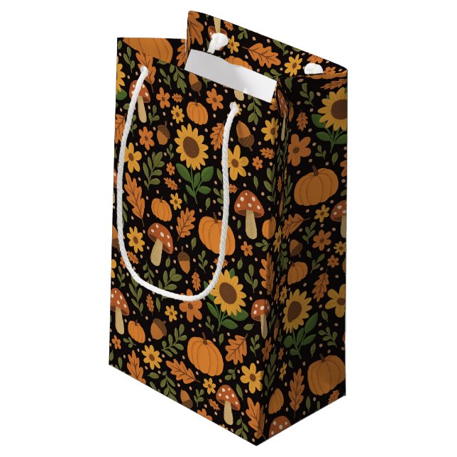 Hand Drawn Rustic Fall Pattern Gift Bag (Baksidan Vinklad)
