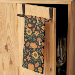 Hand Drawn Rustic Fall Pattern Kitchen Towel Kökshandduk