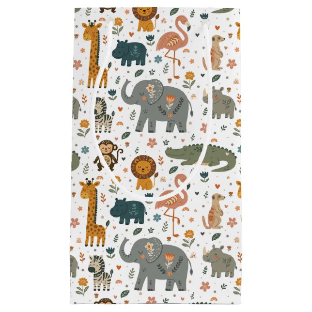 Hand Drawn Safari Animal Print Gift Bag (Framsidan)