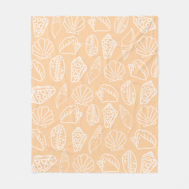 Hand-drawn Sandy Shells Fleece Blanket (Framsidan)