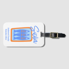 Hand-drawn Sardines Sicily / Italy Family Reunion Bagagebricka