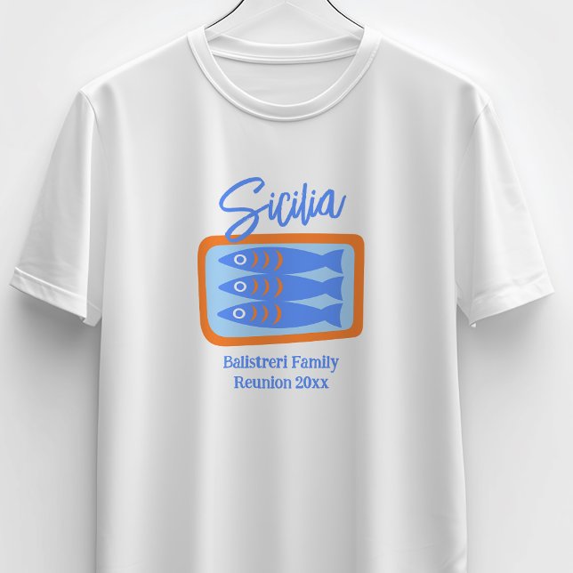 Hand-drawn Sardines Sicily / Italy Family Reunion T Shirt (Skapare uppladdad)