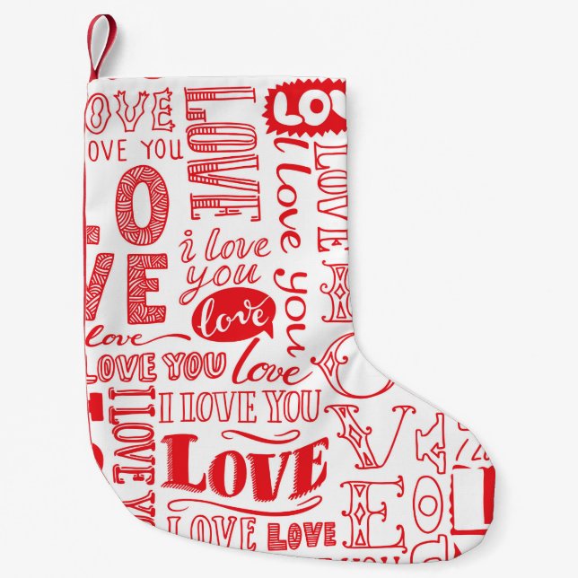 hand-drawn seamless background with love doodles  liten julstrumpa (Framsidan)