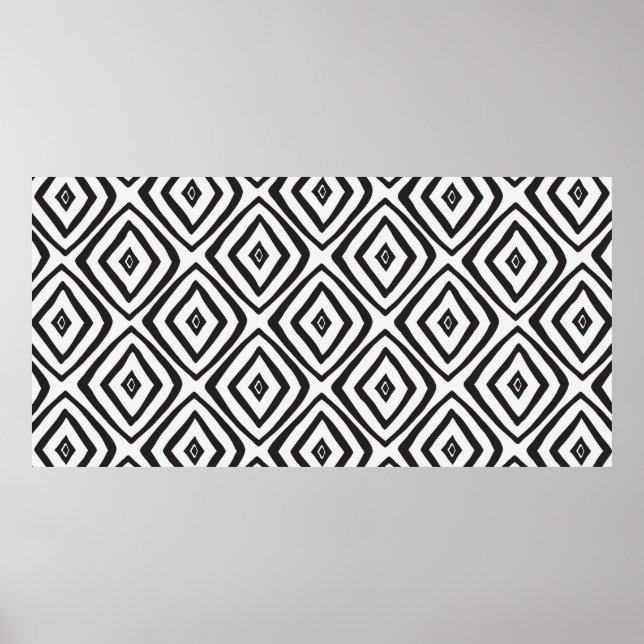 Hand drawn seamless pattern in black and white.  poster (Framsidan)