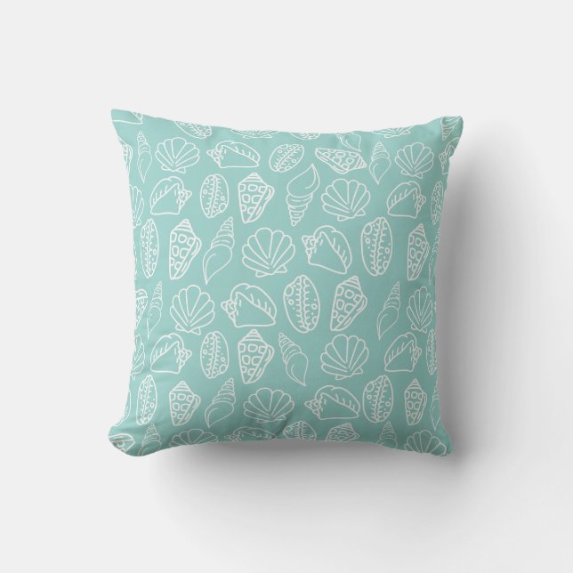 Hand-drawn Seashell Throw Pillow Kudde (Framsida)