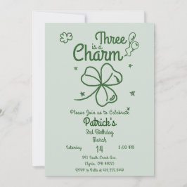 Hand Drawn Shamrock Any Age Birthday Inbjudningar