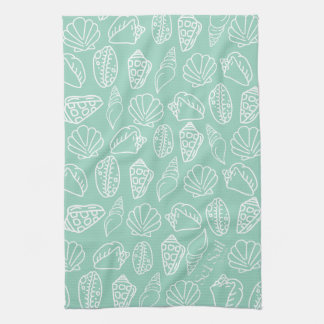 Hand-drawn Shell Patterned Kitchen Towel Kökshandduk