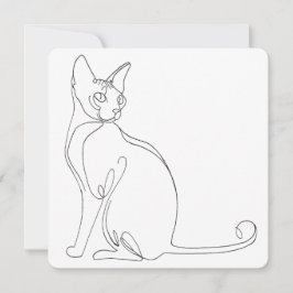 Hand Drawn Sphynx Cat Minimalist Design Inbjudningar