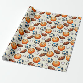 Hand drawn Sports Balls Wrapping Paper Presentpapper