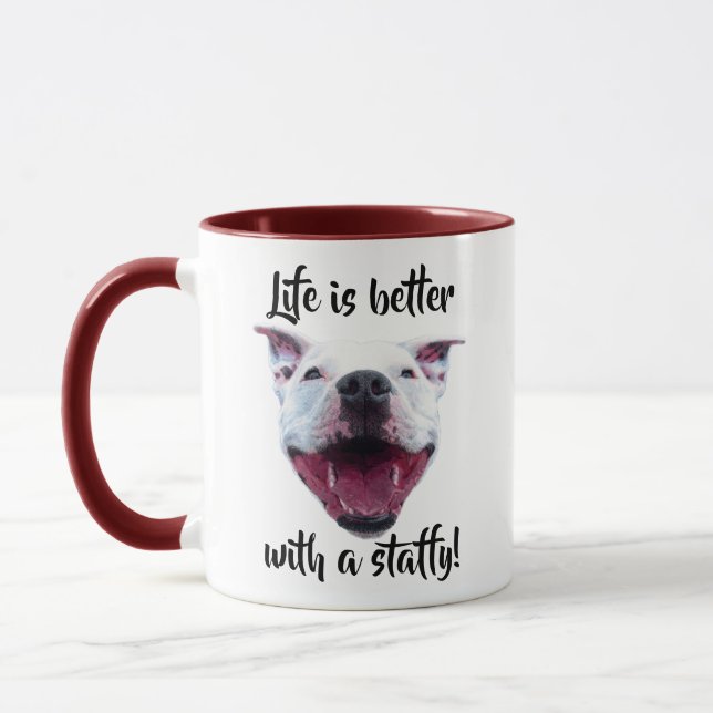 Hand Drawn Staffordshire Bull Terrier Mug Mugg (Vänster)