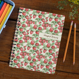 Hand Drawn Strawberry Mönster Personlig Ivory