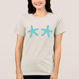Hand-drawn Teal Starfish  T Shirt