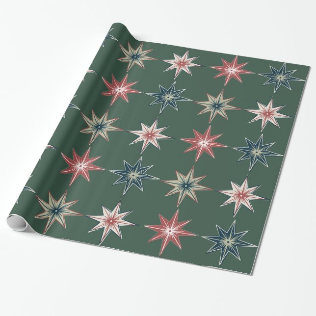 Hand Drawn Twinkle Stars - Holiday Wrapping Paper Presentpapper (Utrullad)