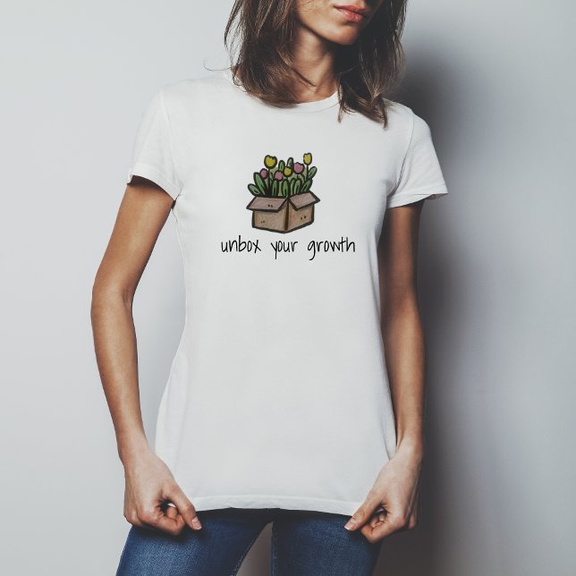 Hand-drawn Unbox Your Growth Inspirational  T Shirt (Skapare uppladdad)