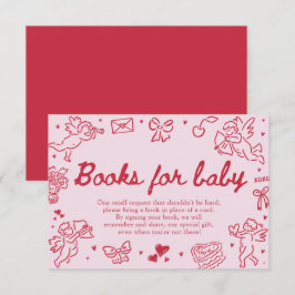 Hand Drawn Valentine Baby Shower Books For Baby Tilläggskort