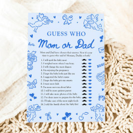 Hand Drawn Valentine Guess Who Mom or Dad Game Inbjudningar