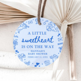 Hand Drawn Valentine Little Sweetheart Baby Shower Gåvor Etiketter