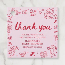 Hand Drawn Valentine Little Sweetheat Baby Shower Gåvor Etiketter