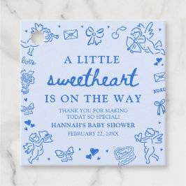 Hand Drawn Valentine Little Sweetheat Baby Shower Gåvor Etiketter
