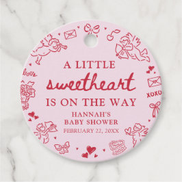 Hand Drawn Valentine Little Sweetheat Baby Shower Gåvor Etiketter