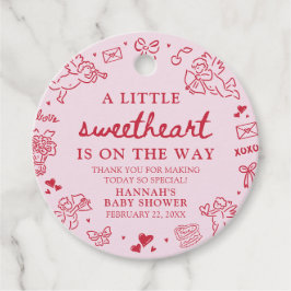 Hand Drawn Valentine Little Sweetheat Baby Shower Gåvor Etiketter