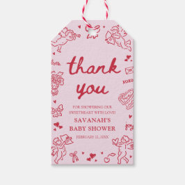 Hand Drawn Valentine Little Sweetheat Baby Shower Presentetikett