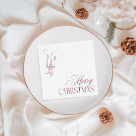 Hand Drawn Vintage Red Christmas Party Pappersservett
