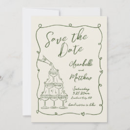 Hand Drawn Vintage Wedding Save The Date Spara Datumet