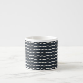 Hand-Drawn Wavy Ticking Stripe | Deep Charcoal Espressomugg