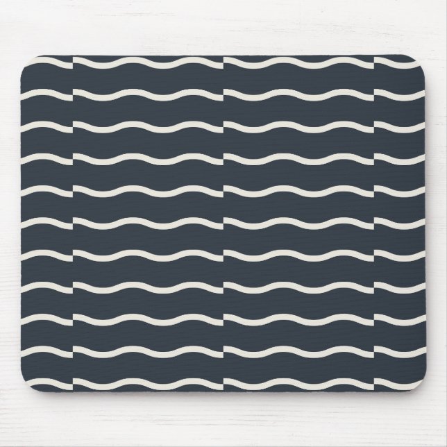Hand-Drawn Wavy Ticking Stripe | Deep Charcoal  Musmatta (Framsidan)