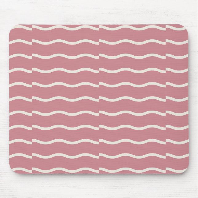 Hand-Drawn Wavy Ticking Stripe | Dusty Rose Musmatta (Framsidan)