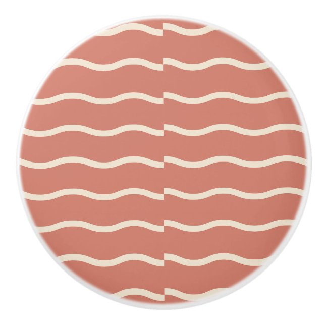 Hand-Drawn Wavy Ticking Stripe | Terracotta Knopp (Framsidan)