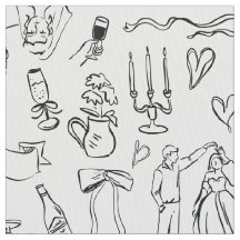hand drawn wedding marriage bridal toile