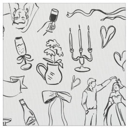 hand drawn wedding marriage bridal toile tyg
