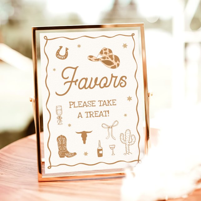 Hand Drawn Western Bridal Shower Favor Poster (Skapare uppladdad)
