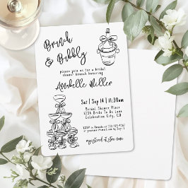 Hand Drawn Whimsical Bridal Shower Inbjudningar