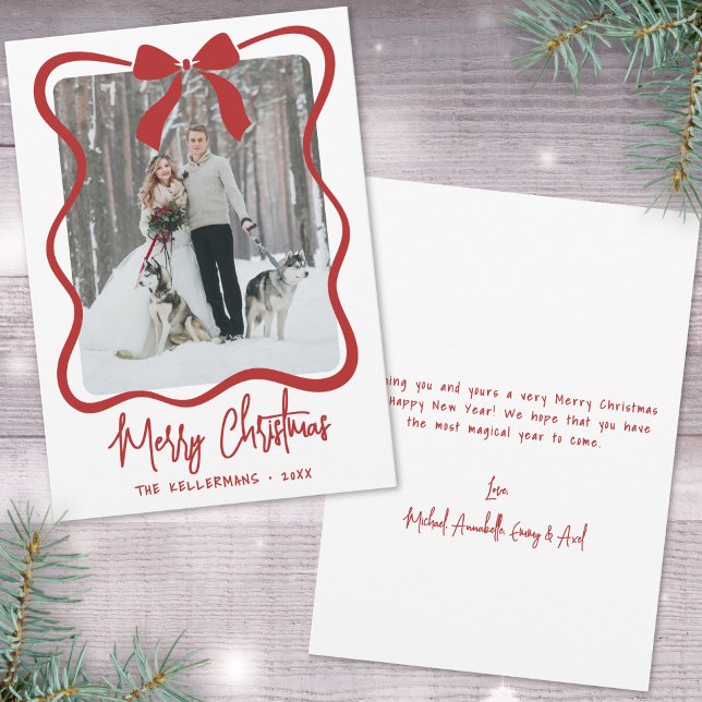 Hand Drawn Whimsical Merry Christmas Julkort (Hand Drawn Whimsical Merry Christmas Holiday Card)