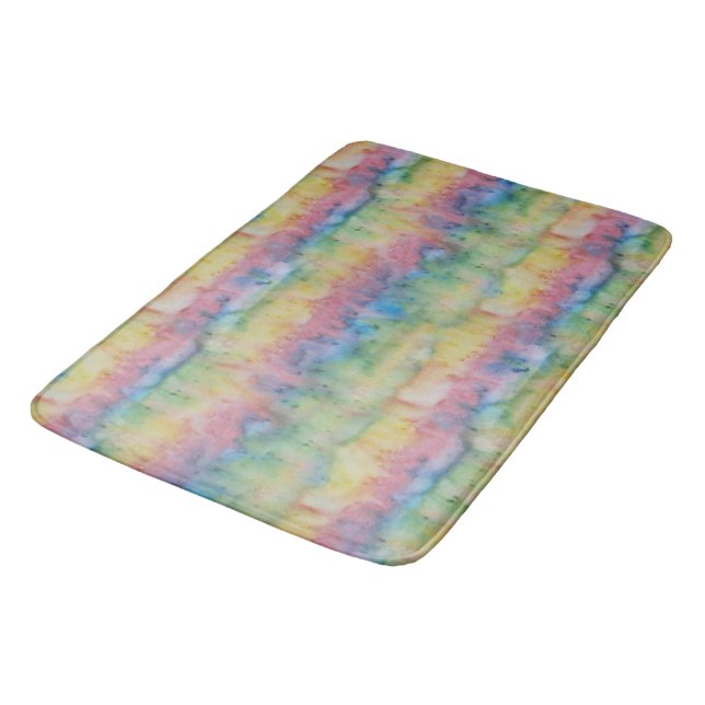 Hand Dyed Rainbow Rand Badrumsmatta (Vinklad)