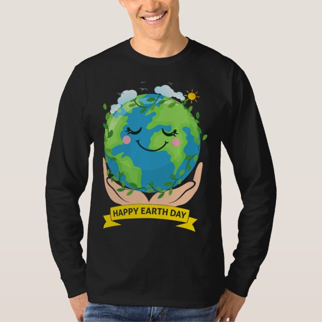 Hand Earth Global Warming Climate Change Awareness T Shirt (Framsida)