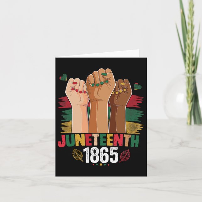 Hand firar Juneteenth 1865 Söt Juneteenth Jun Kort (Framsida)