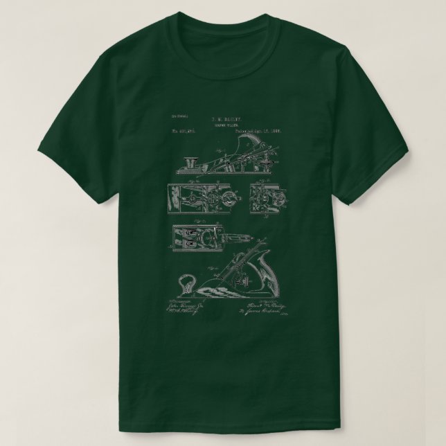 Hand Flygplan Patent Teckning Aug 16 1889 T Shirt (Design framsida)