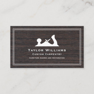 Hand Flygplan Rustic Wood Carpenter Carpentry Visitkort