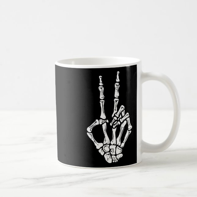 Hand Fredstecken Halloween Costume Bones Kaffemugg (Höger)