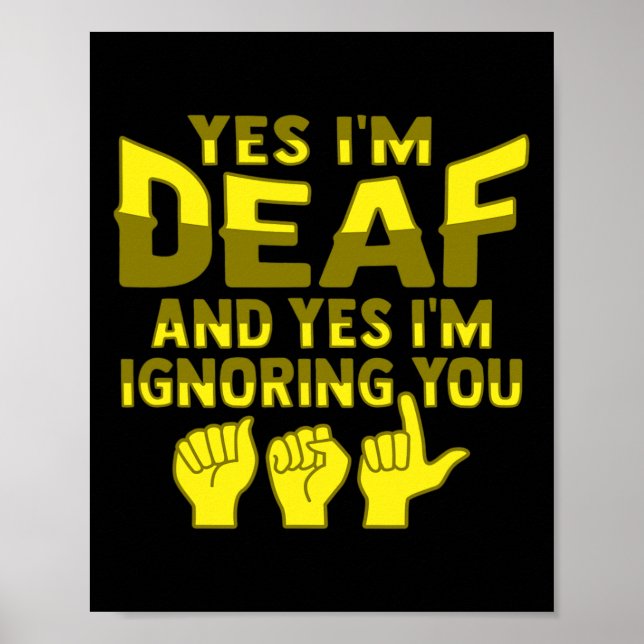 Hand Gesture Döv Hörselnedgång Medvetenhet 1 Poster (Framsidan)