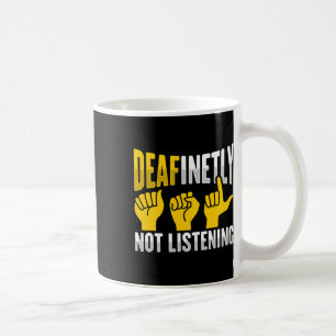 Hand Gesture Döv Hörselnedgång Medvetenhet 3 Kaffemugg