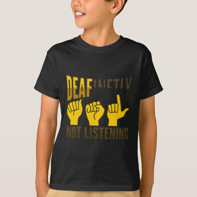 Hand Gesture Döv Hörselnedgång Medvetenhet 7 T Shirt (Framsida)