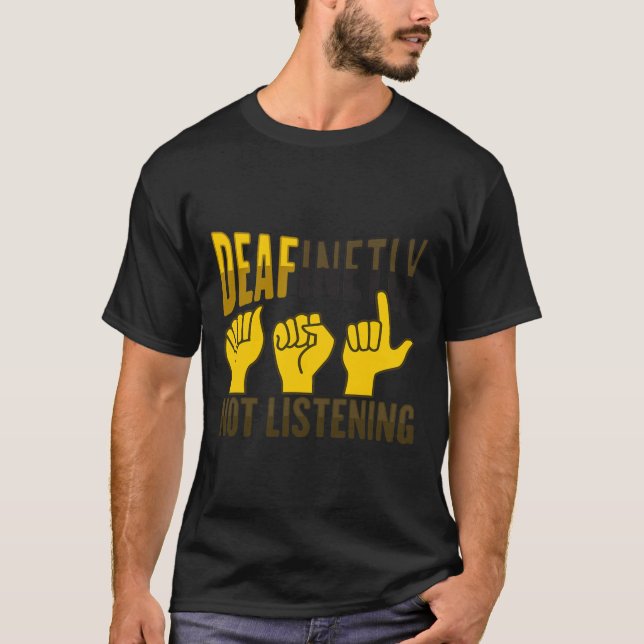 Hand Gesture Döv Hörselnedgång Medvetenhet 7 T Shirt (Framsida)