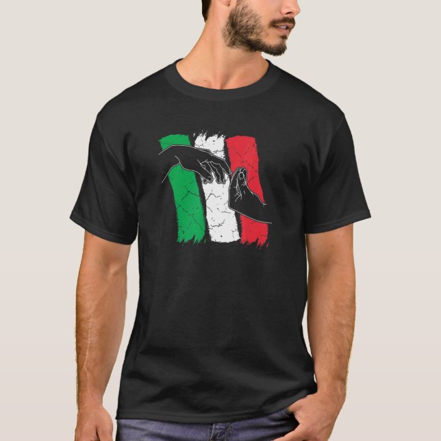 Hand Gesture Michelangelo Ficko Italien Hand Gestu T Shirt (Framsida)