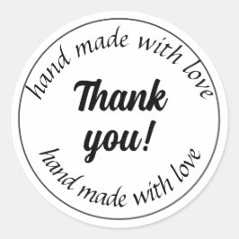 hand gjord med kärlek runt klistermärke