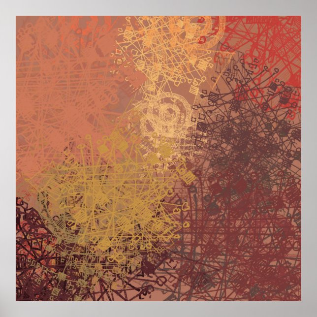 Hand gjorde konst, färgfull struktur. Modern teckn Poster (Framsidan)